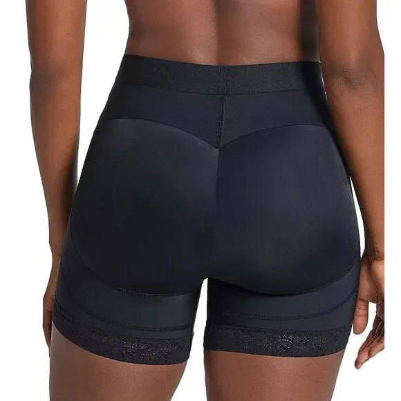 Leonisa NWT Mid-Rise Sculpting Butt Lifter Shaper Short Black Large